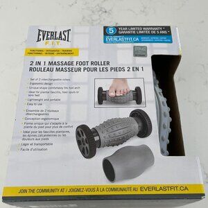Everlast F.I.T. 2 IN 1 Massage Foot Roller w Interchangeable Rollers Sz OS NWT